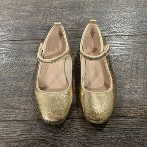 Zara girls gold foil shoes EU 29/US 12